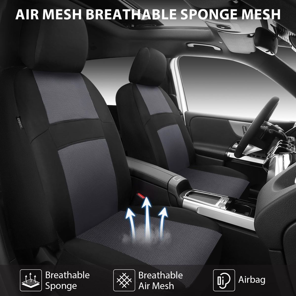 CAR PASS close-up of air mesh texture for breathable comfort and durability