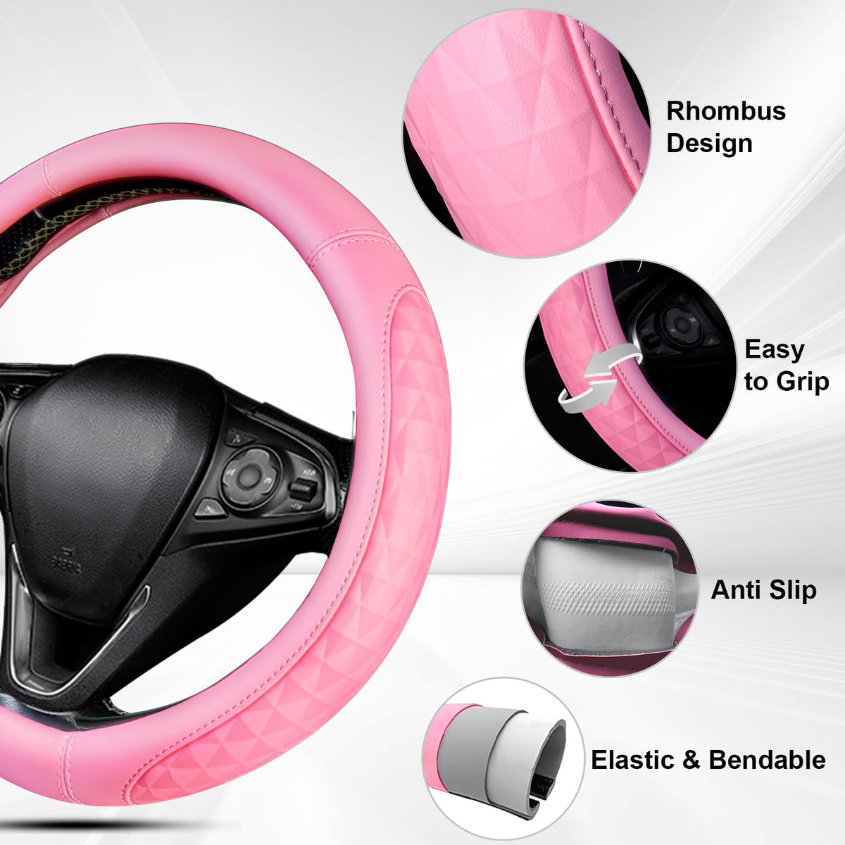 CAR PASS rhombus texture close-up displays durable pattern and grip benefit