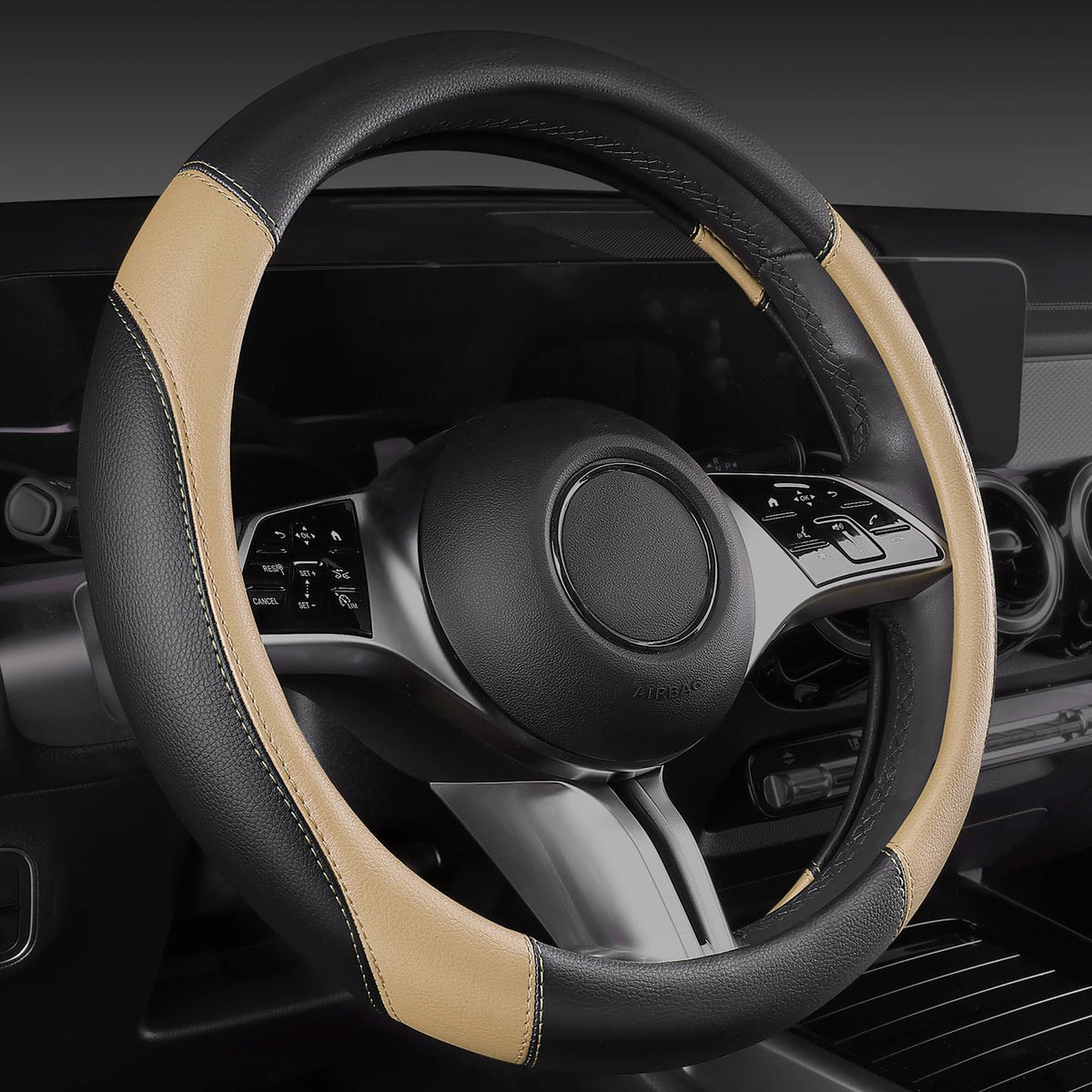 CAR PASS two-tone black and beige detail highlighting stylish interior enhancement