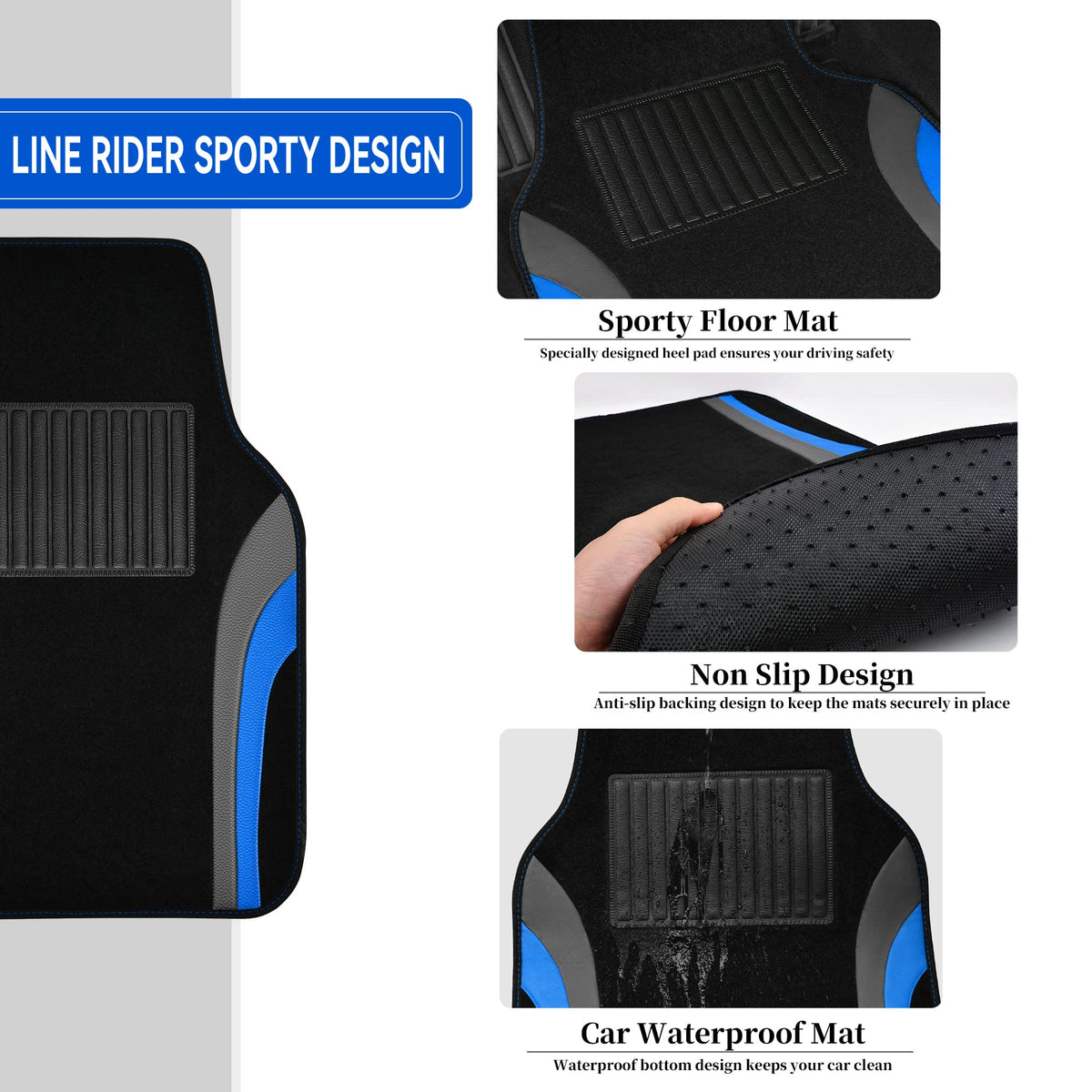 CAR PASS underside with anti-slip nibs providing secure grip and stability