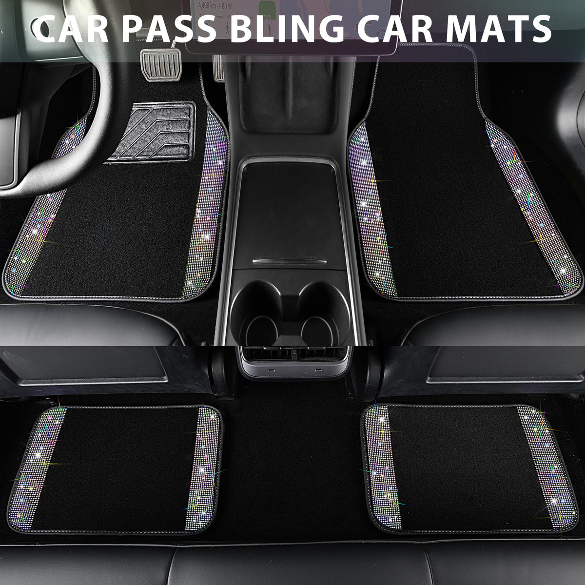 CAR PASS underside anti-slip texture preventing mat movement