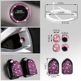 CAR PASS vent trims close-up revealing faceted rhinestones adding reflected light