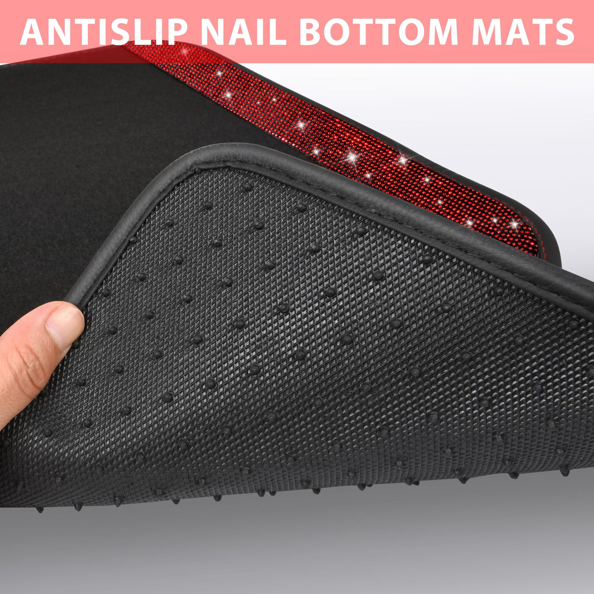 CAR PASS mat being rinsed to show waterproof cleaning convenience