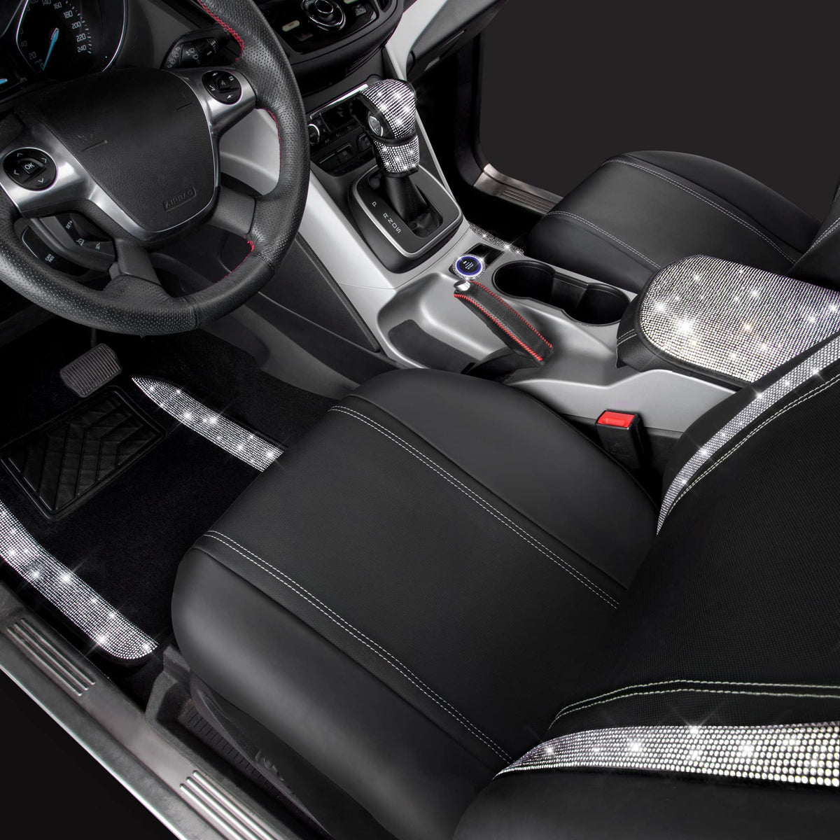 CAR PASS waterproof front floor mat showing anti-slip nibs and easy cleaning