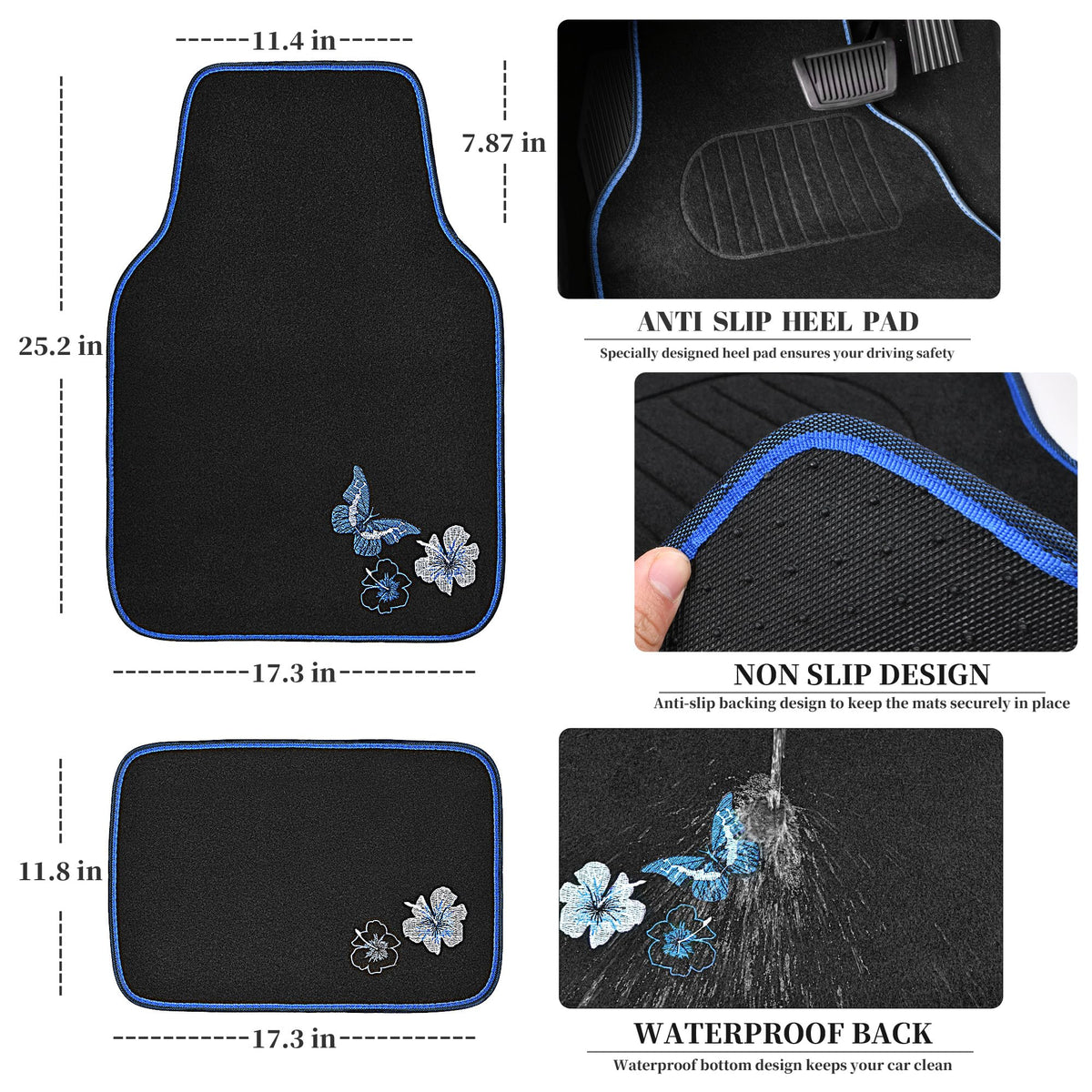 CAR PASS mat being hosed clean, easy-maintenance benefit