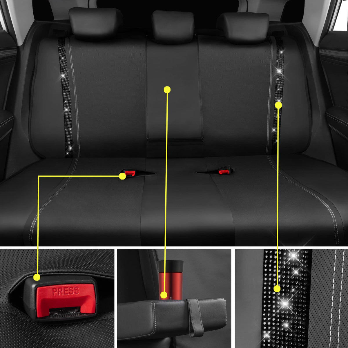 CAR PASS waterproof surface detail showing leatherette texture and protection