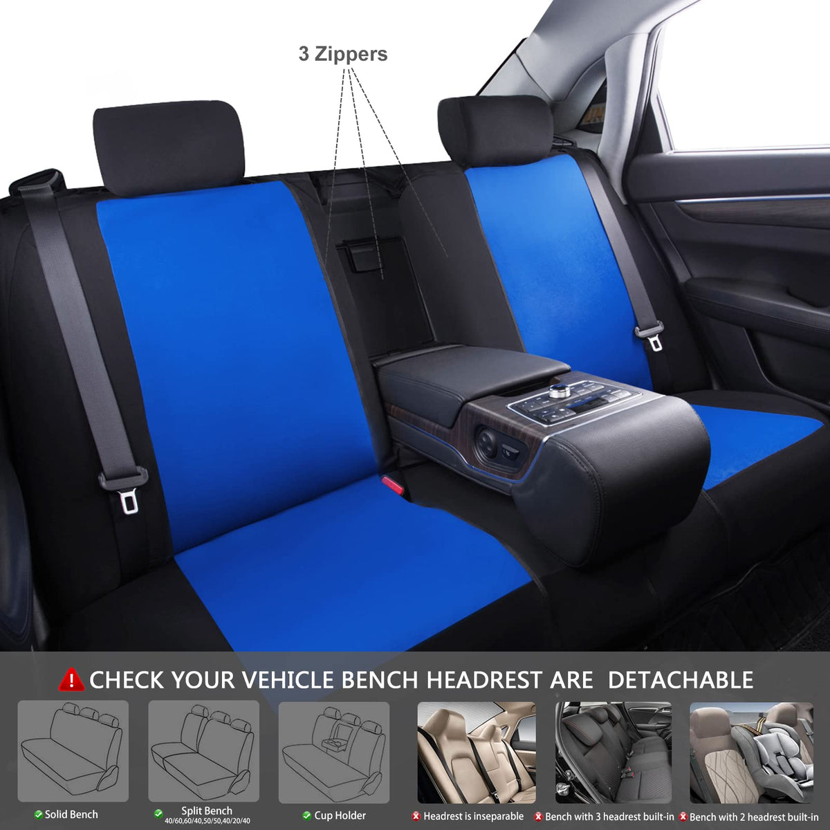 CAR PASS zipper and split-bench view enabling easy folding and access