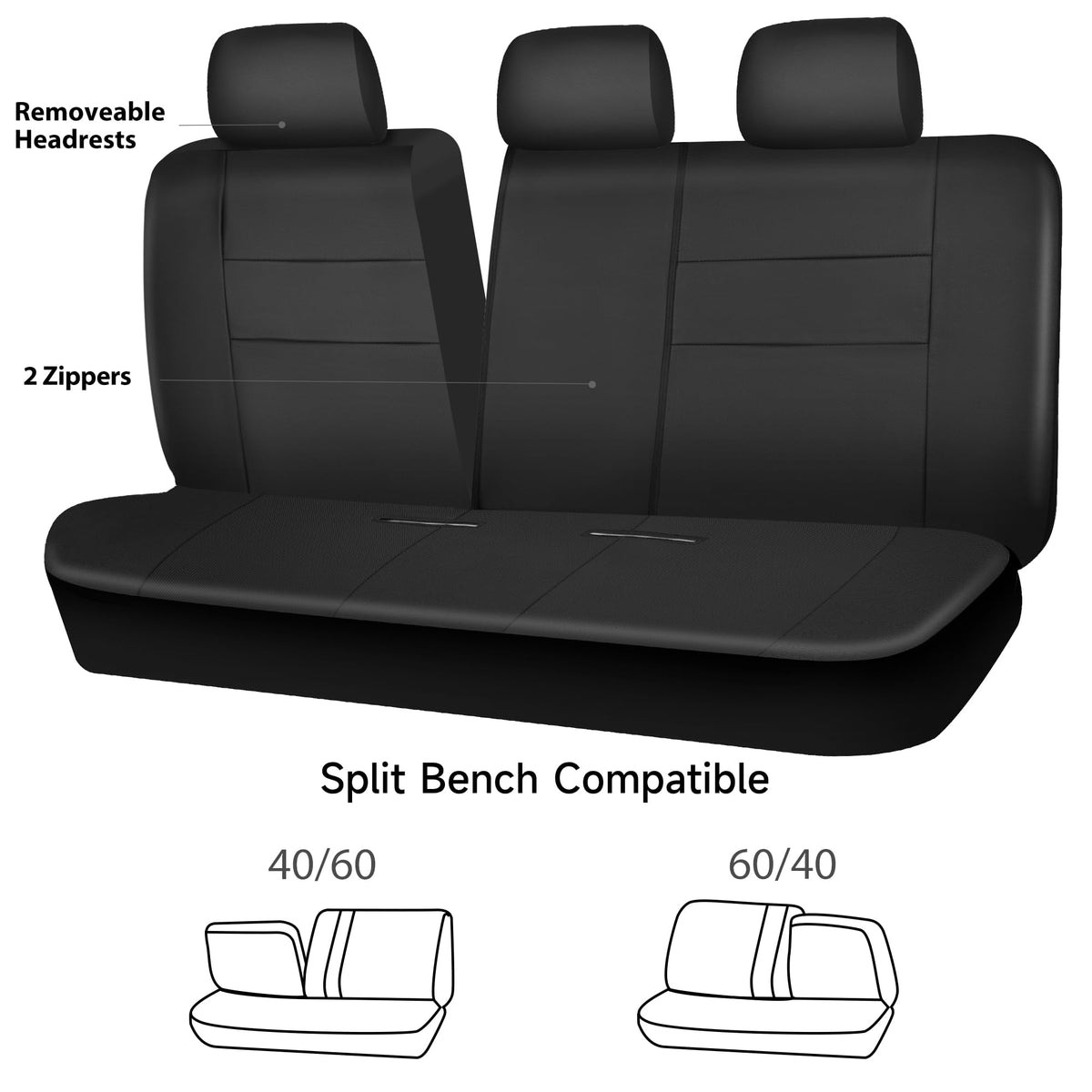 CAR PASS zipper split detail showing access panel for fold-down seat convenience
