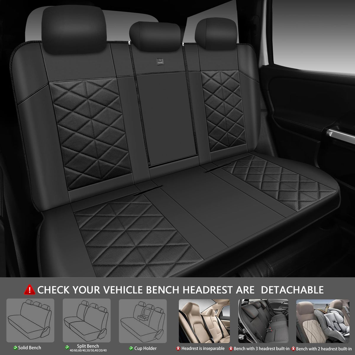 CAR PASS zipper split and headrest detail showing adjustable fit and safety compatibility