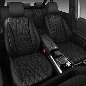 CAR PASS seat with headrest showing fit and scale for most vehicles