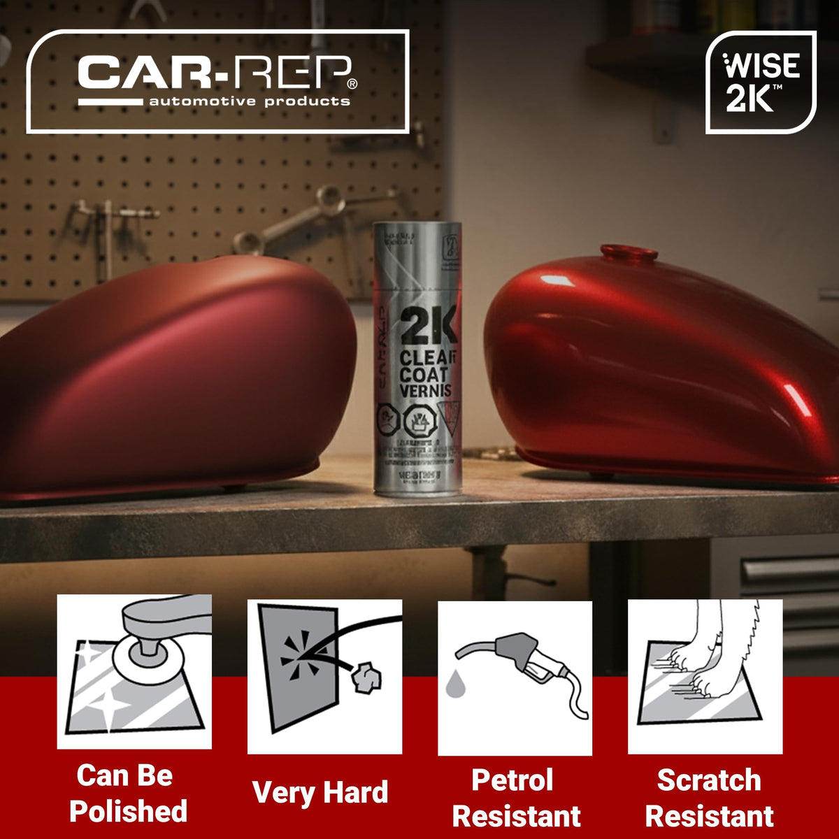 CAR-REP label detail emphasizing Wise 2K Technology and application simplicity