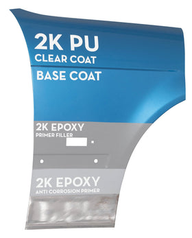 CAR-REP 2K applied on carbon fiber panel showing adhesion to composites benefit