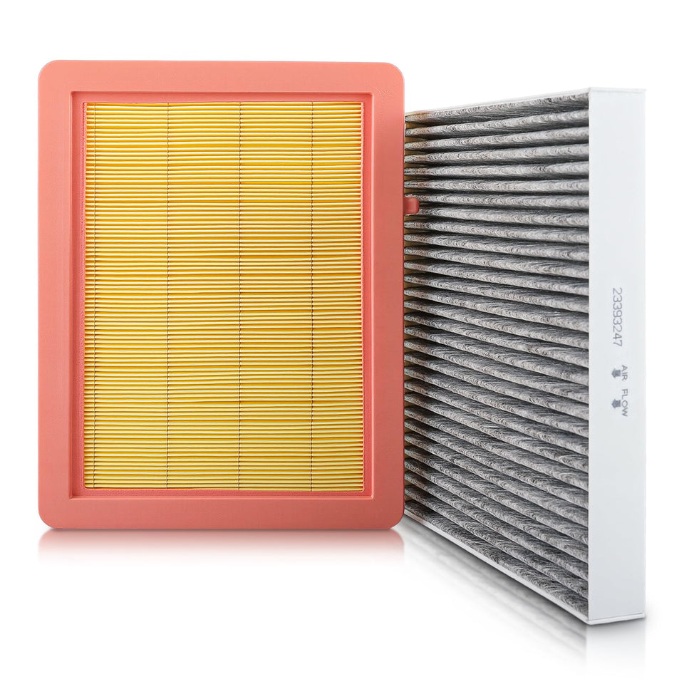 CARBBIA front packaging showing engine and cabin filters and clear fitment benefit