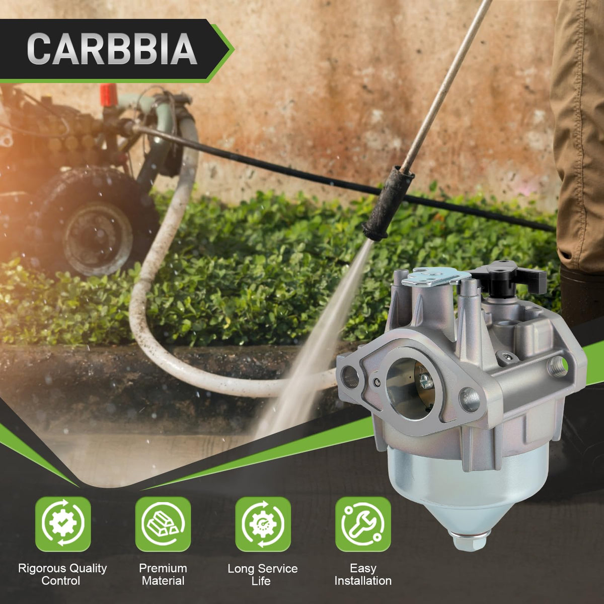 CARBBIA fuel filter and fuel line displayed showing fuel flow protection benefit
