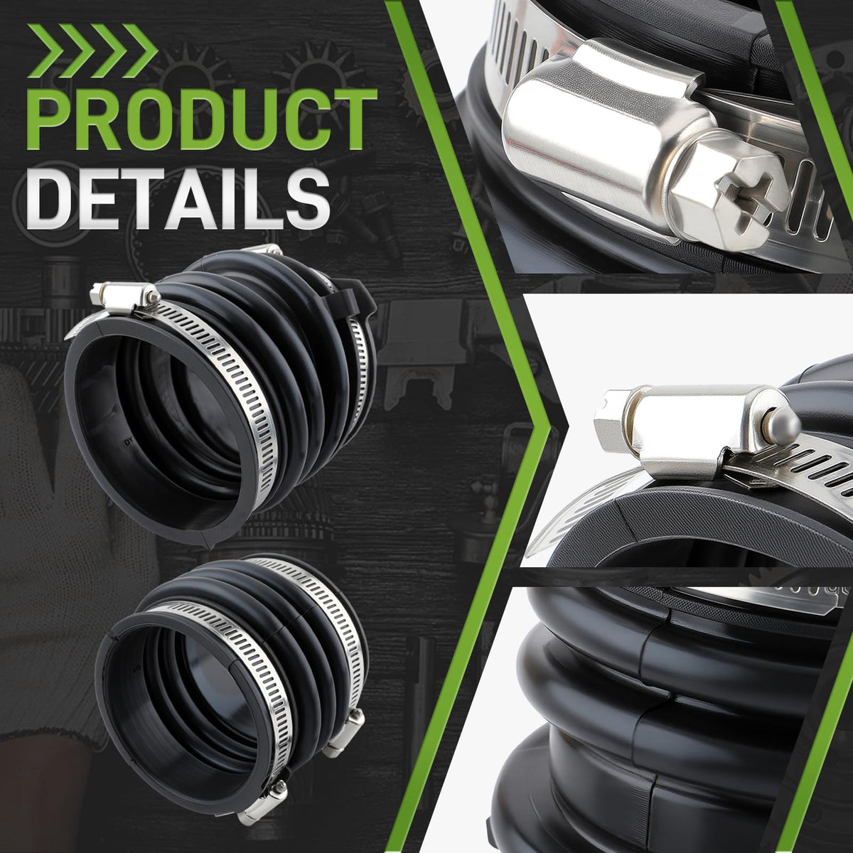 CARBBIA hose end connection detail ensuring tight seal at throttle body