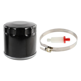 CARBBIA kit layout with air, oil, fuel filters and clamp for complete service