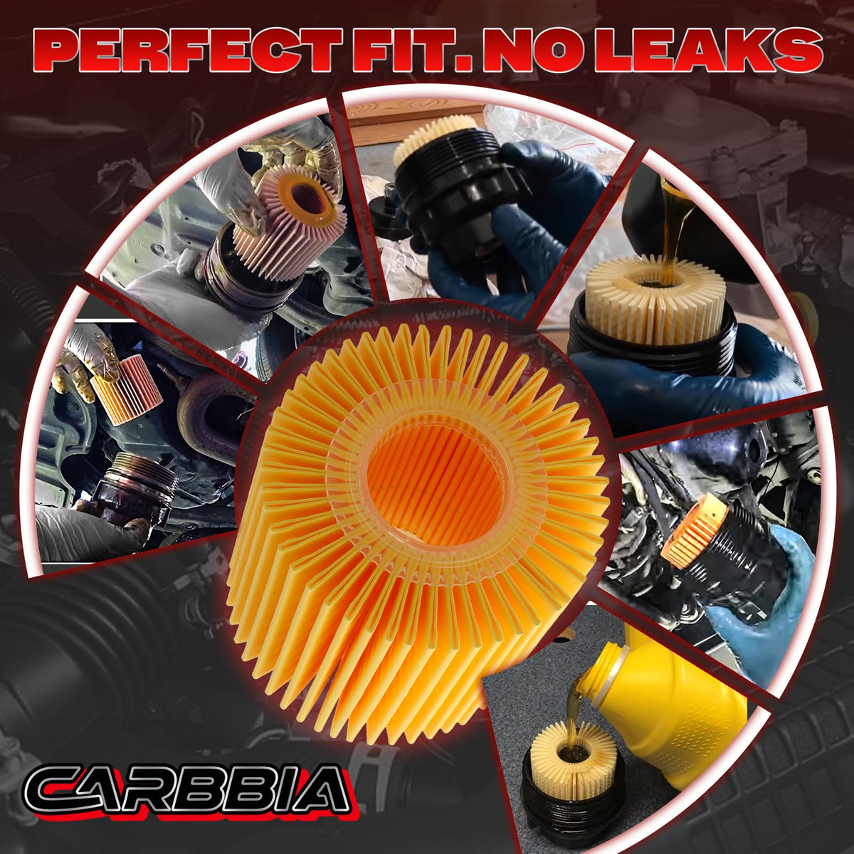 CARBBIA filters in garage with Toyota Camry highlighting vehicle fit