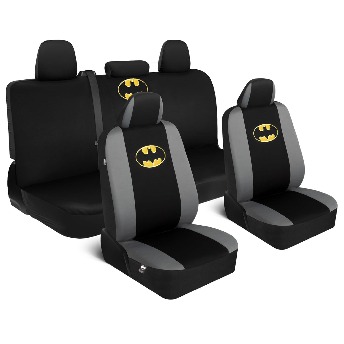 Carbella Batman front seat cover showing logo and protection