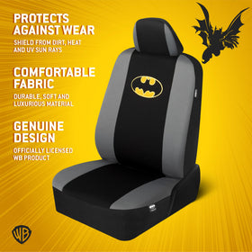 Carbella Batman headrest close-up highlighting logo and fit