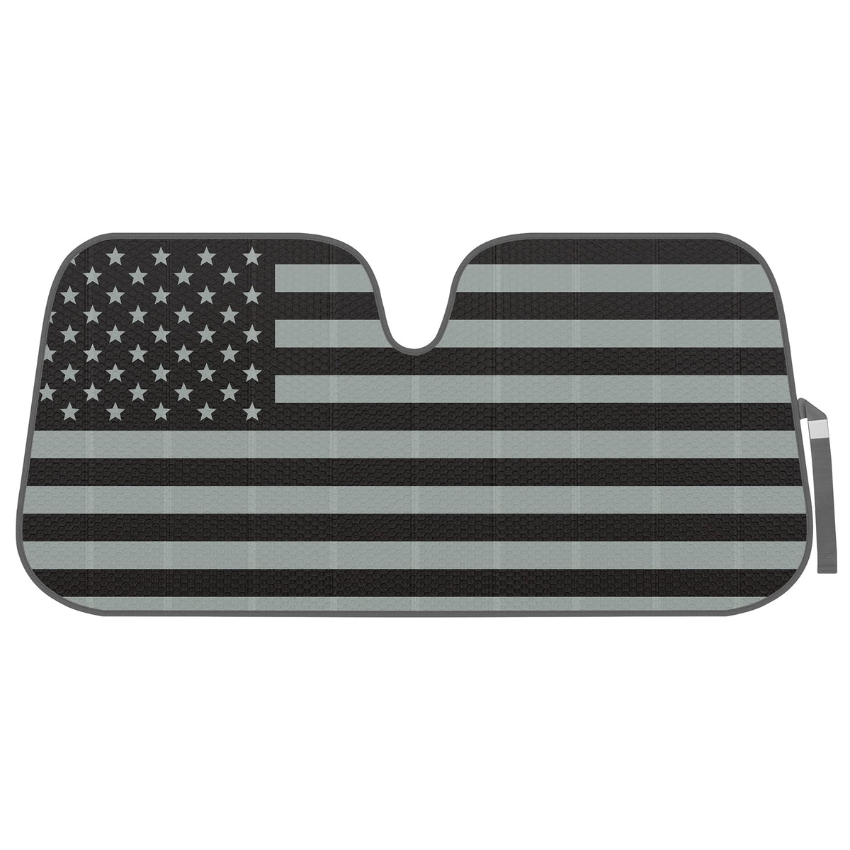 Carbella BDK front view showing American flag design and full windshield coverage benefit
