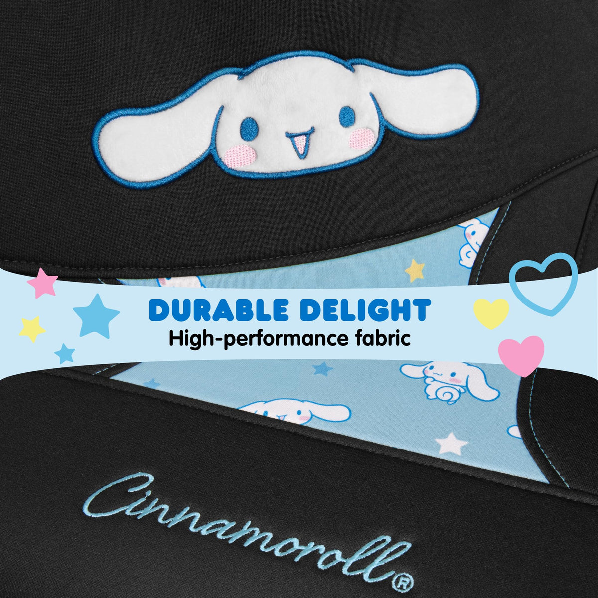 Carbella Cinnamoroll full seat with headrest showing complete coverage