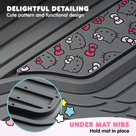 Carbella Hello Kitty anti-slip backing view highlighting grip that prevents mat movement