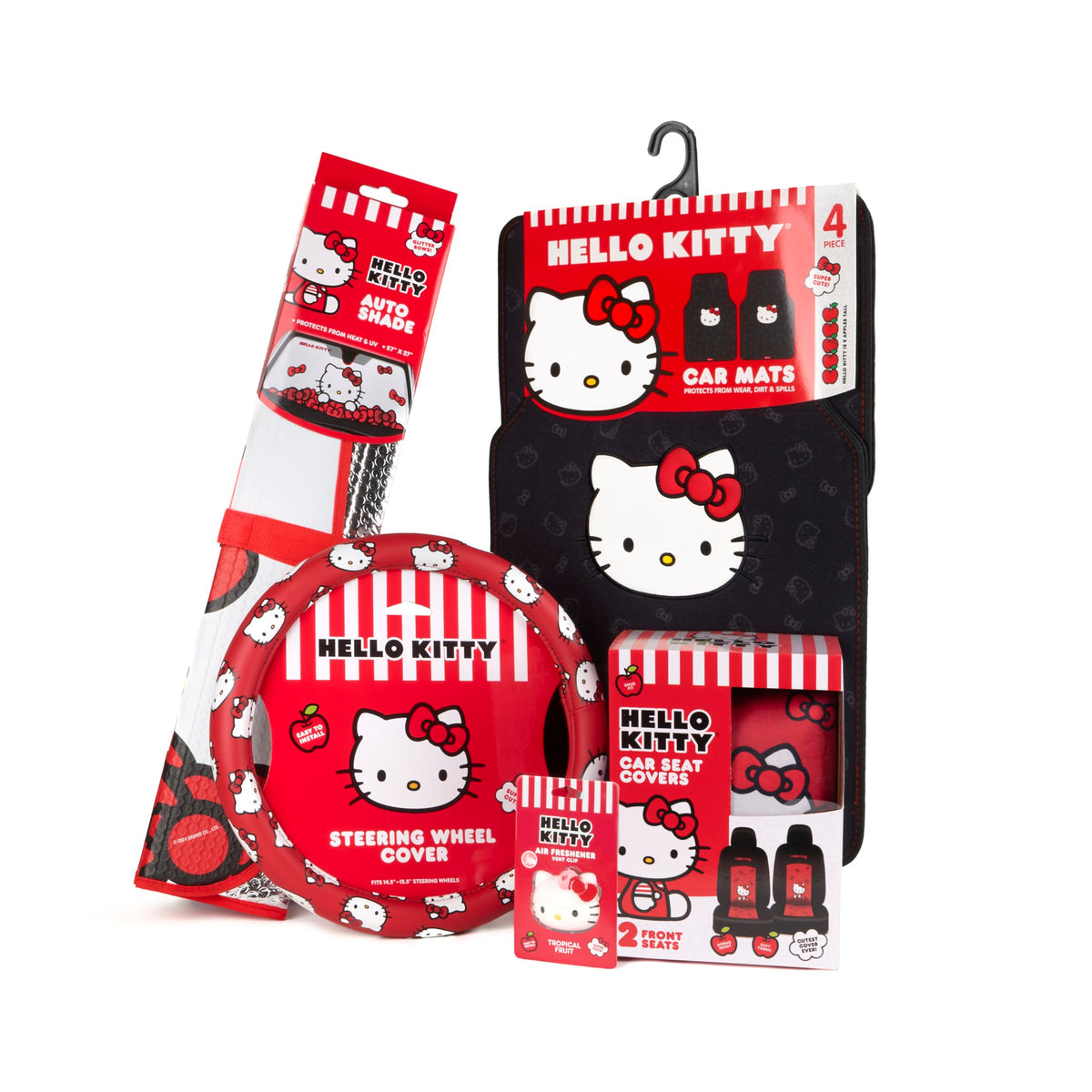 Carbella Hello Kitty floor mats front and rear protecting carpet from dirt and spills