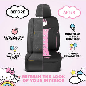 Carbella Hello Kitty packaging with warranty tag showing included 1-year warranty