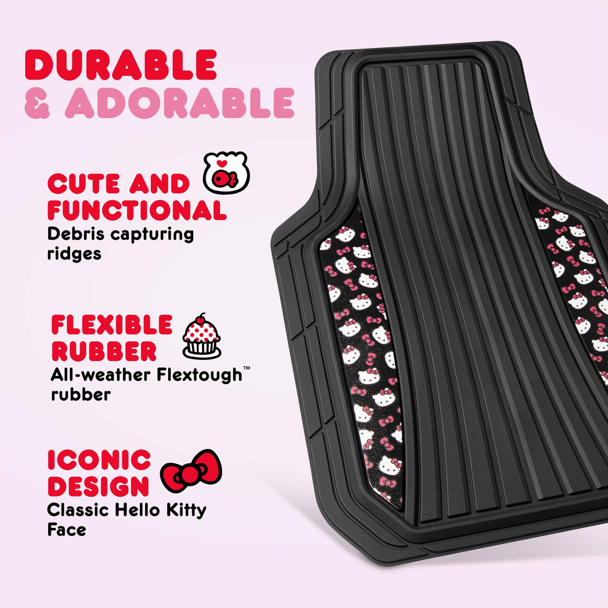 Carbella Hello Kitty rear mats installed protecting back footwells from spills