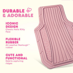 Carbella Hello Kitty paired rear mats covering backseat floor for cohesive style
