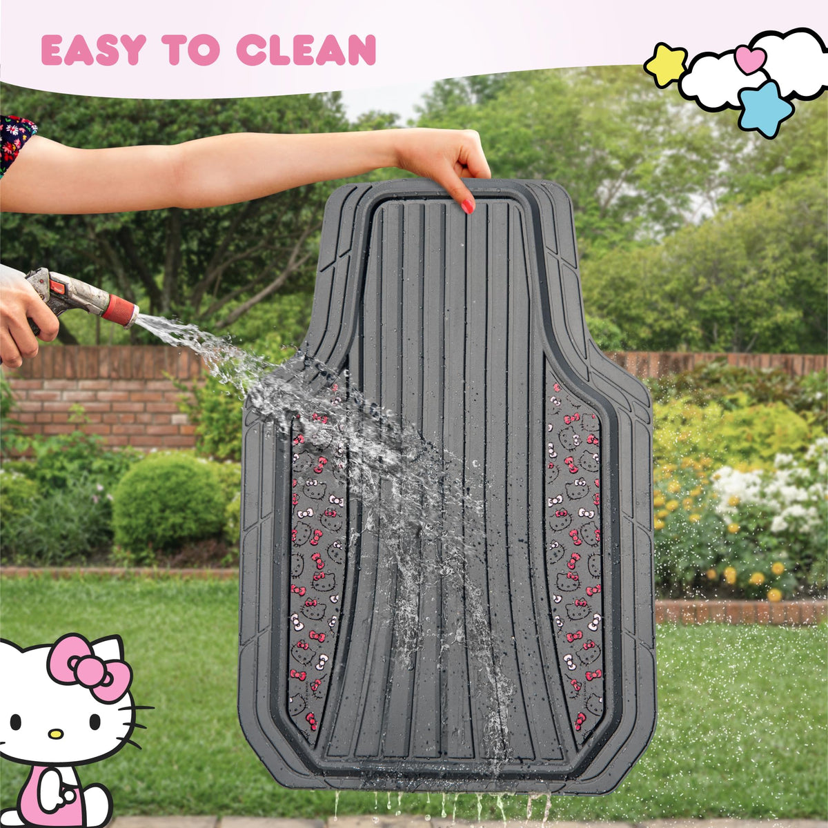 Carbella Hello Kitty scale comparison with shoe showing size and coverage for practical fit