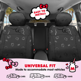 Carbella Hello Kitty seat covers displayed inside a van demonstrating versatility