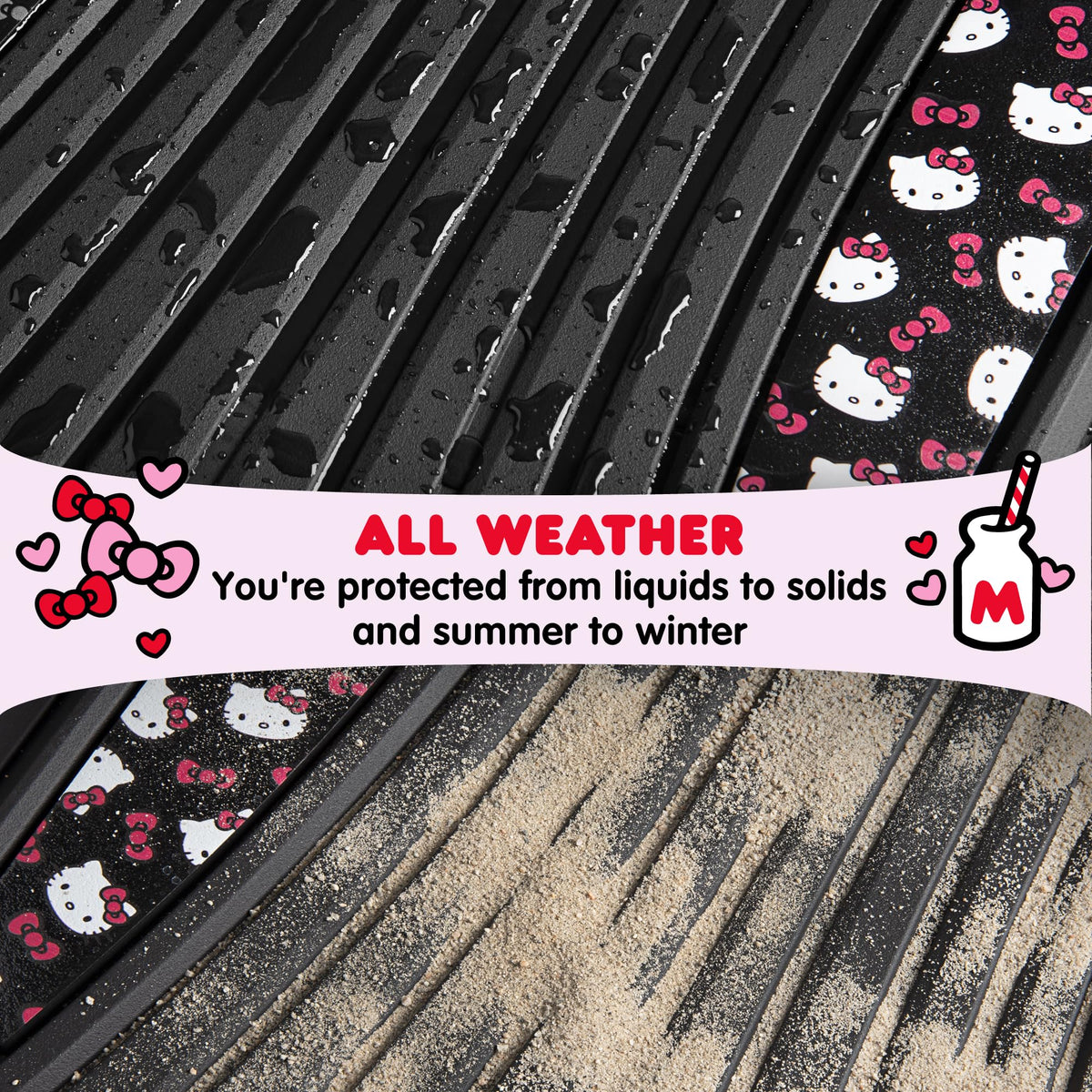 Carbella Hello Kitty next to shoe for scale and fit guidance