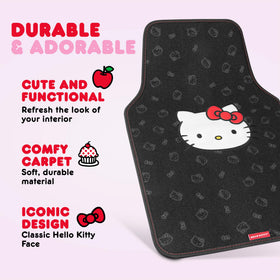 Carbella Hello Kitty accordion sunshade blocking sun to protect dashboard and seats