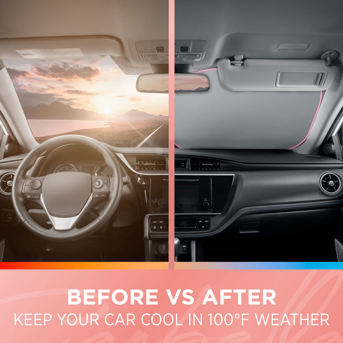 Carbella sunshade protecting dashboard from sun and UV, preserving interior surfaces