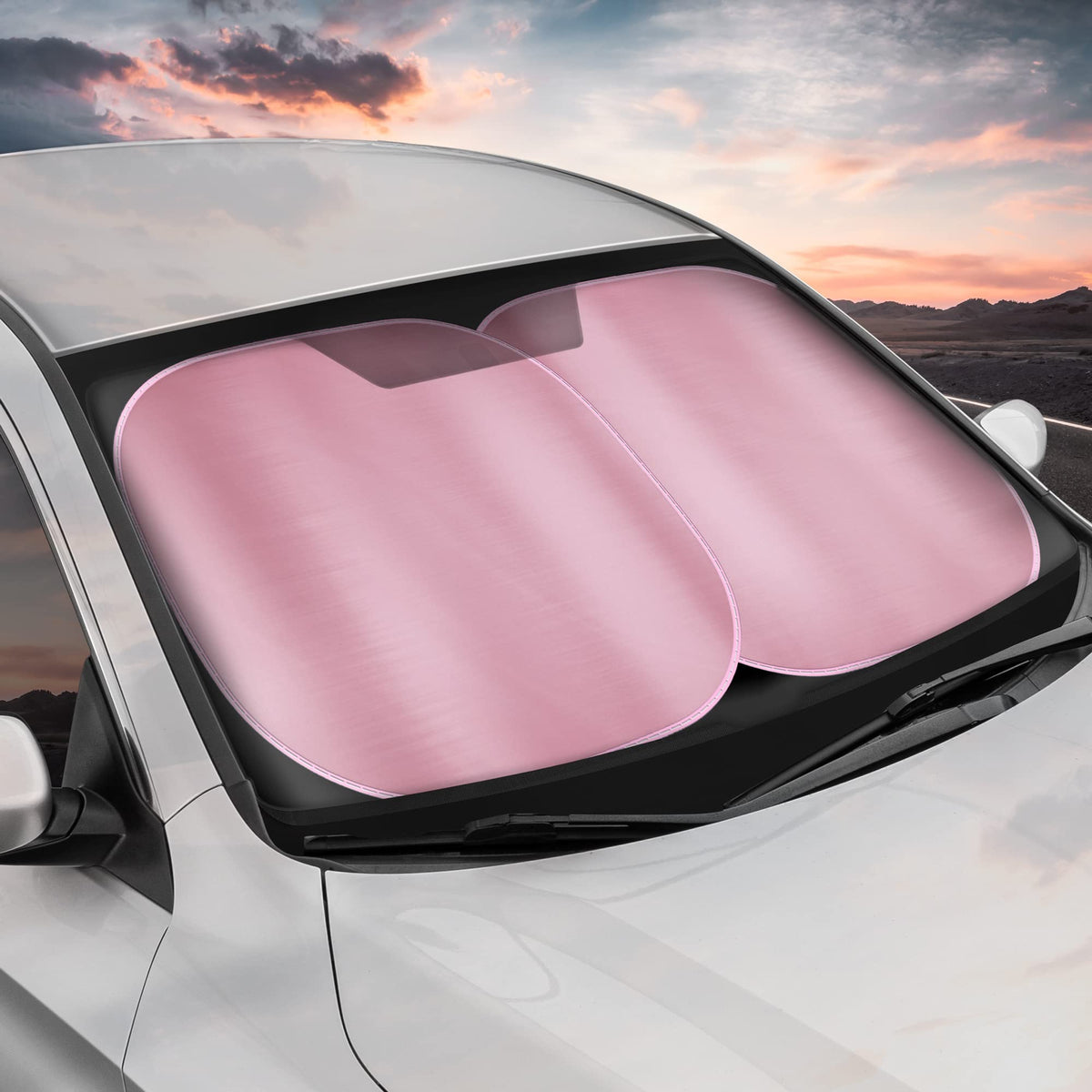 Carbella sunshade next to ruler showing 31.75 by 28.75 inch dimensions for fit confirmation
