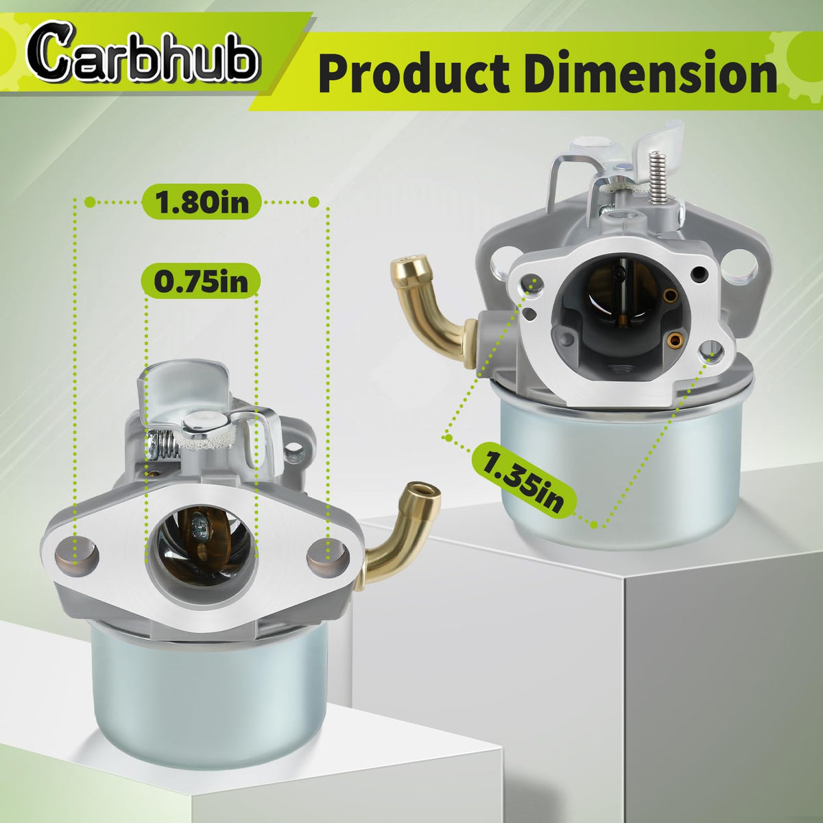 Carbhub gasket and mounting points visible for tight carburetor seal benefits