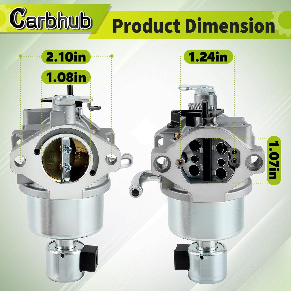 Carbhub 594605 side view showing bolt pattern for direct-fit confirmation