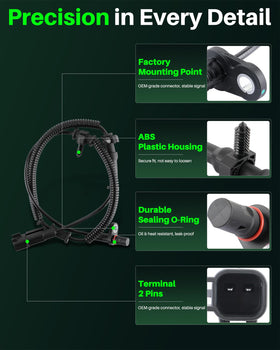 Carbhub rear-left ABS sensor close-up highlighting mounting tab strength