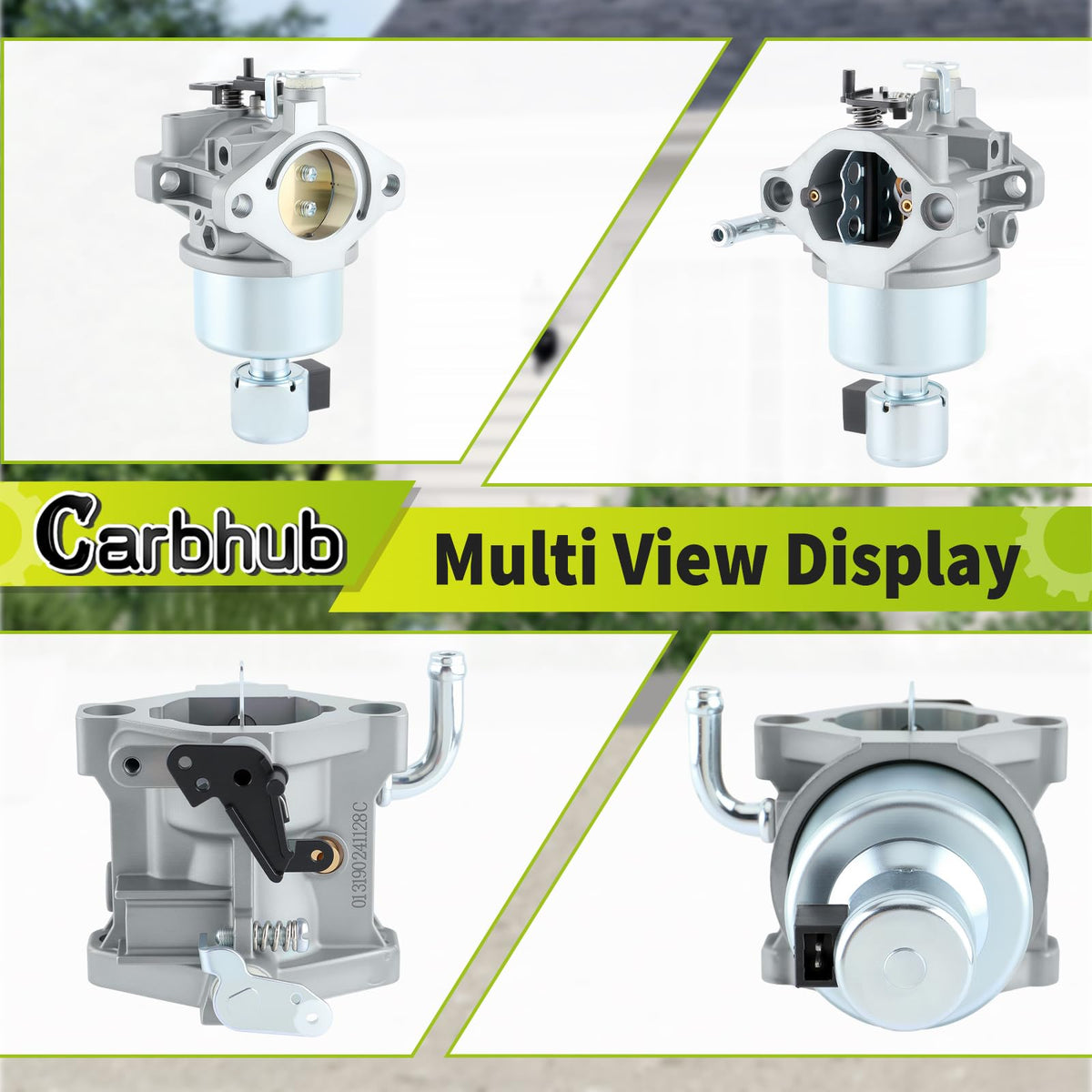 Carbhub air filter and spark plug detail illustrating included parts for faster repair