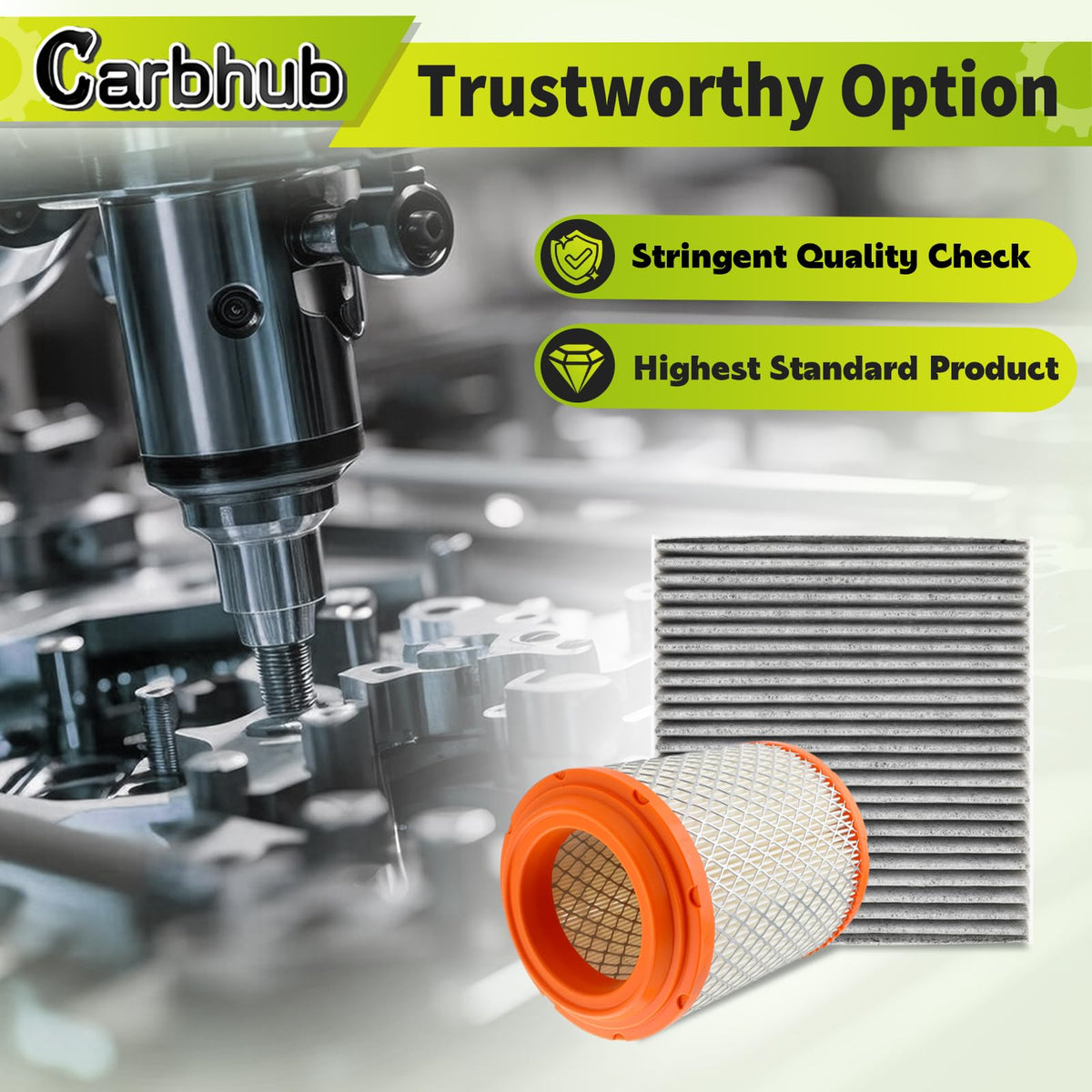 Carbhub cabin filter fiber media detail, reduces cabin dust and allergens benefit