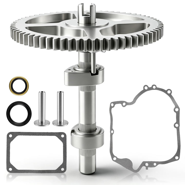 Carbhub camshaft front view showing mounting flanges and shaft for correct fit