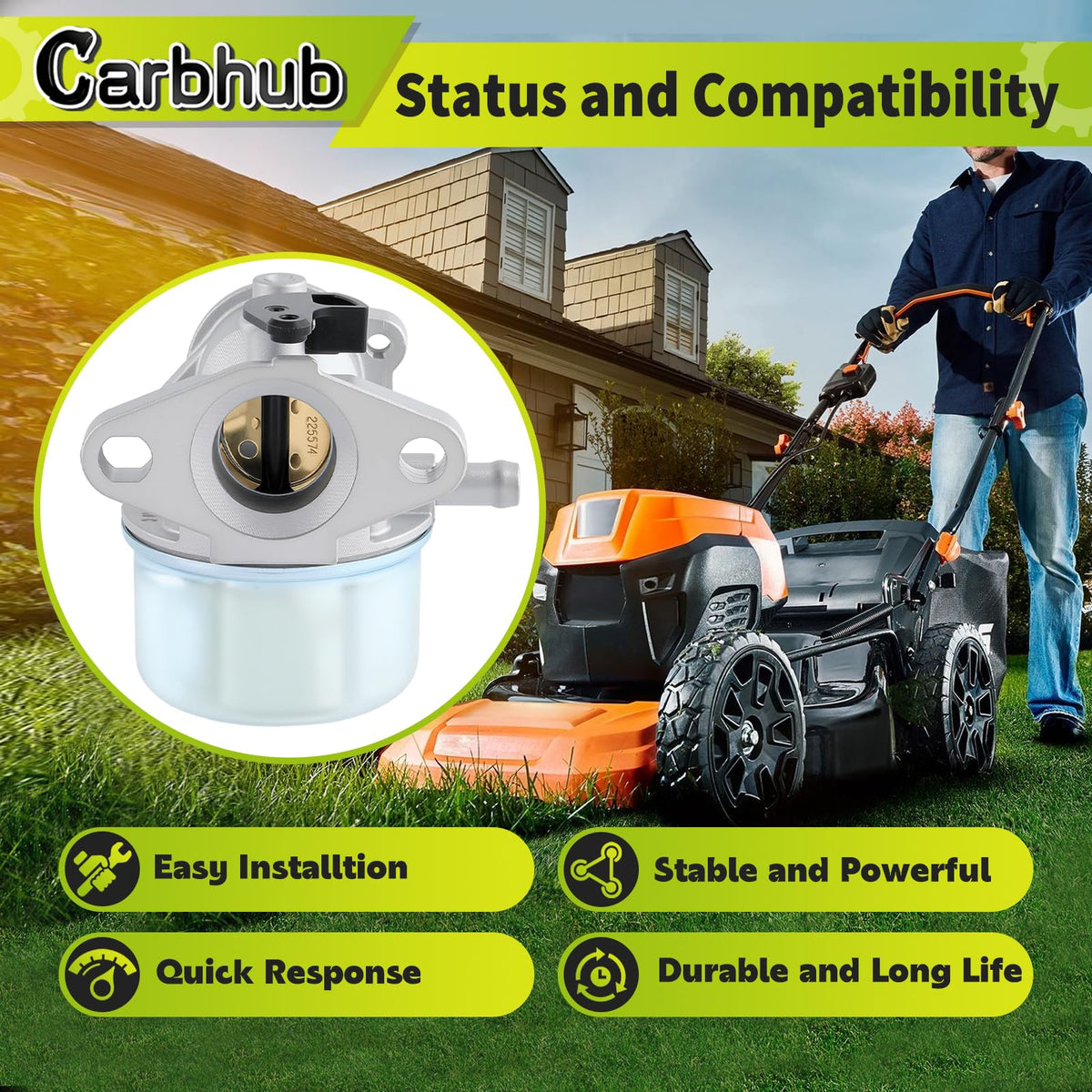 Carbhub carburetor rear detail highlighting flange and mounting points for secure install
