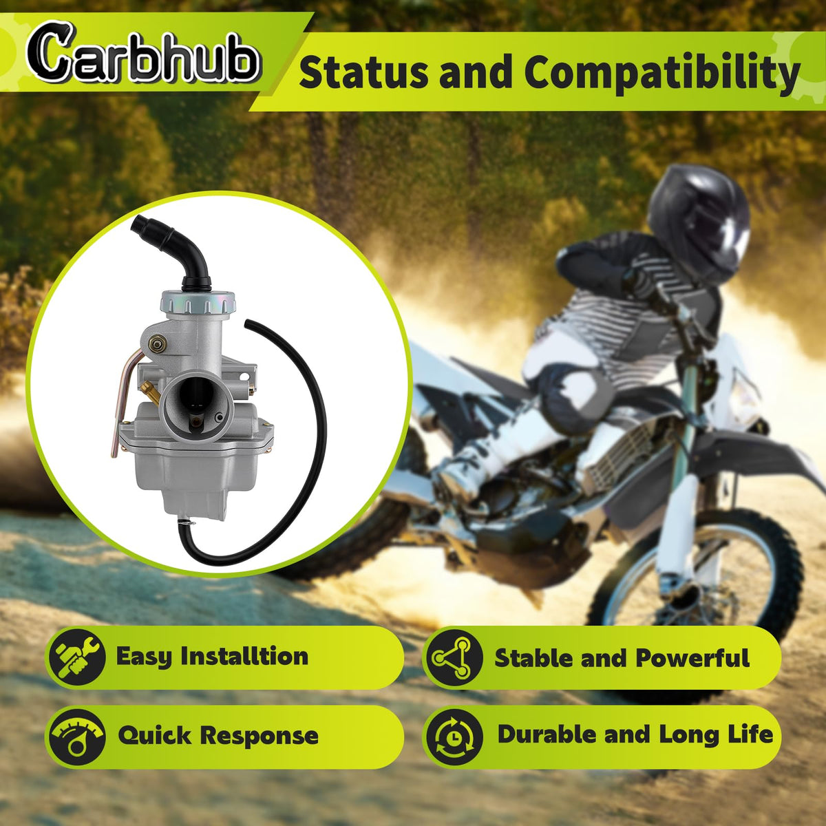 Carbhub carburetor close-up of throttle mechanism illustrating precise control benefit