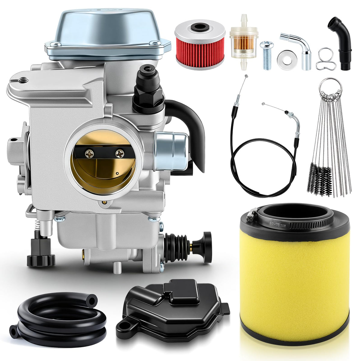 Carbhub carburetor front view showing clean fitment and reliable performance