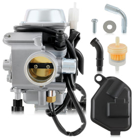 Carbhub carburetor front view showing mounting points and linkage, restoring fitment