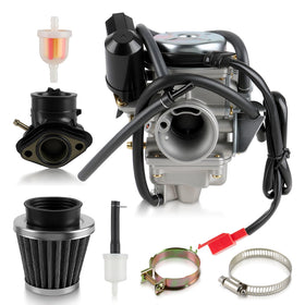 Carbhub carburetor front view showing throttle bore and mounting, improves fit clarity
