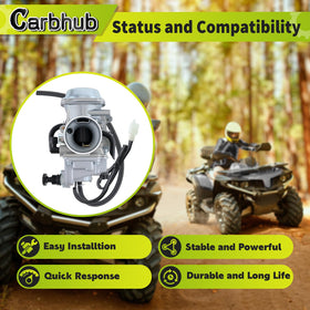 Carbhub intake side close-up showing 33mm bore for correct boot connection