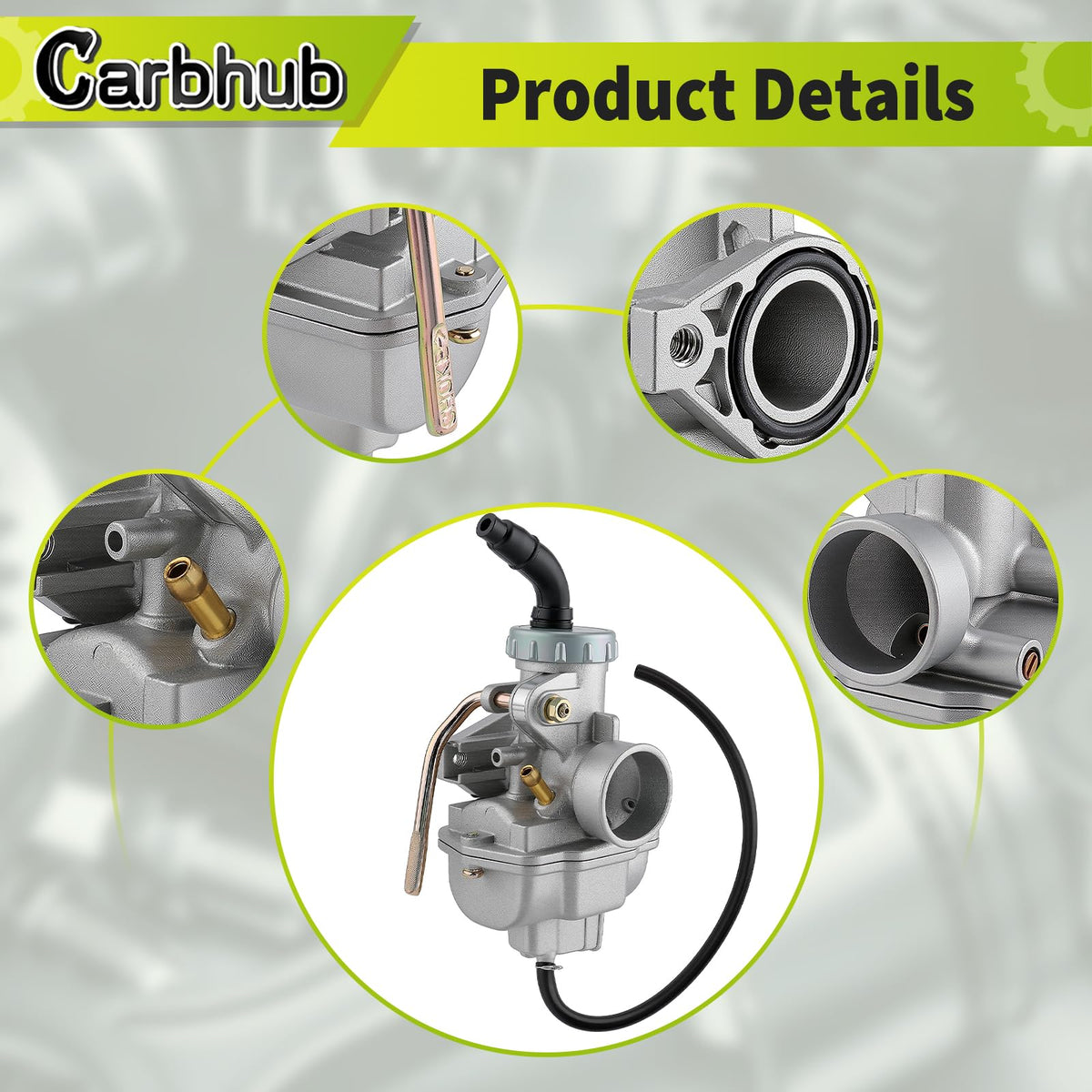 Carbhub carburetor mounted on bike sample showing restored fueling and compatibility
