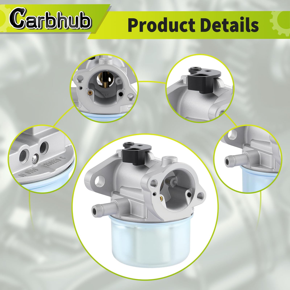 Carbhub carburetor mounted on small engine demonstrating correct fitment
